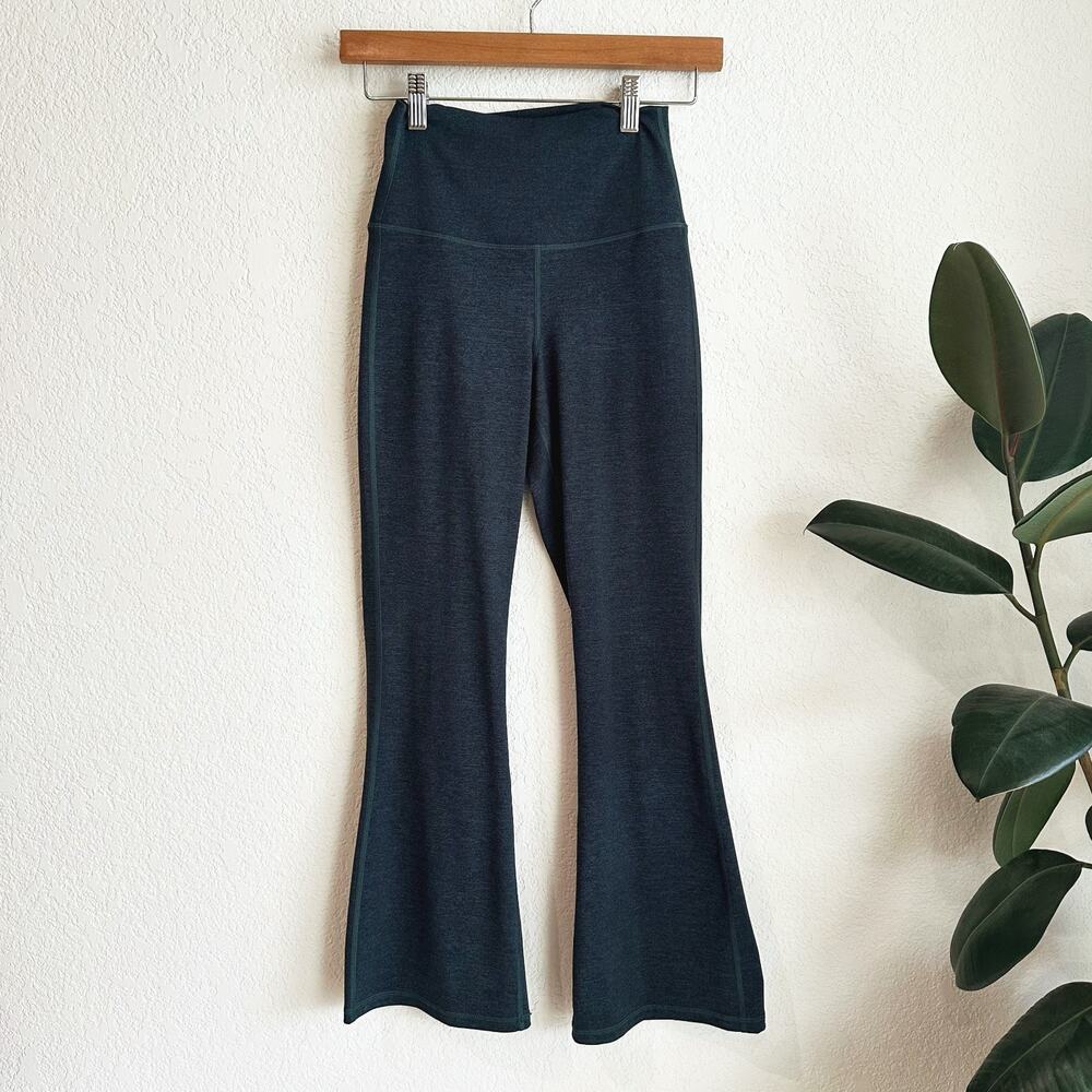 Quince Womens‎ Ultra Soft Cropped Boot Cut Leggings Small Heather Green Lounge